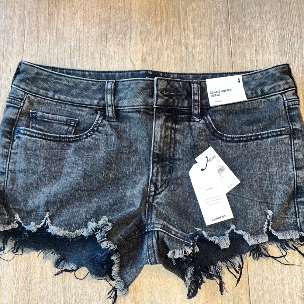 Women’s, Express Jean shorts, distressed black size 4